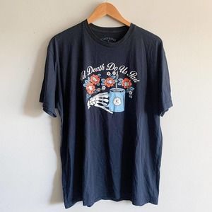 Caffeine & Kilos Till Death Do Us Part Floral Crewneck T-Shirt Men's Size XL